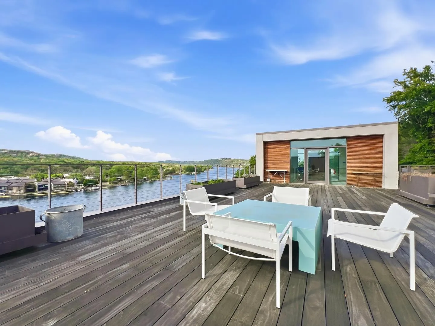 Rooftop deck during the day