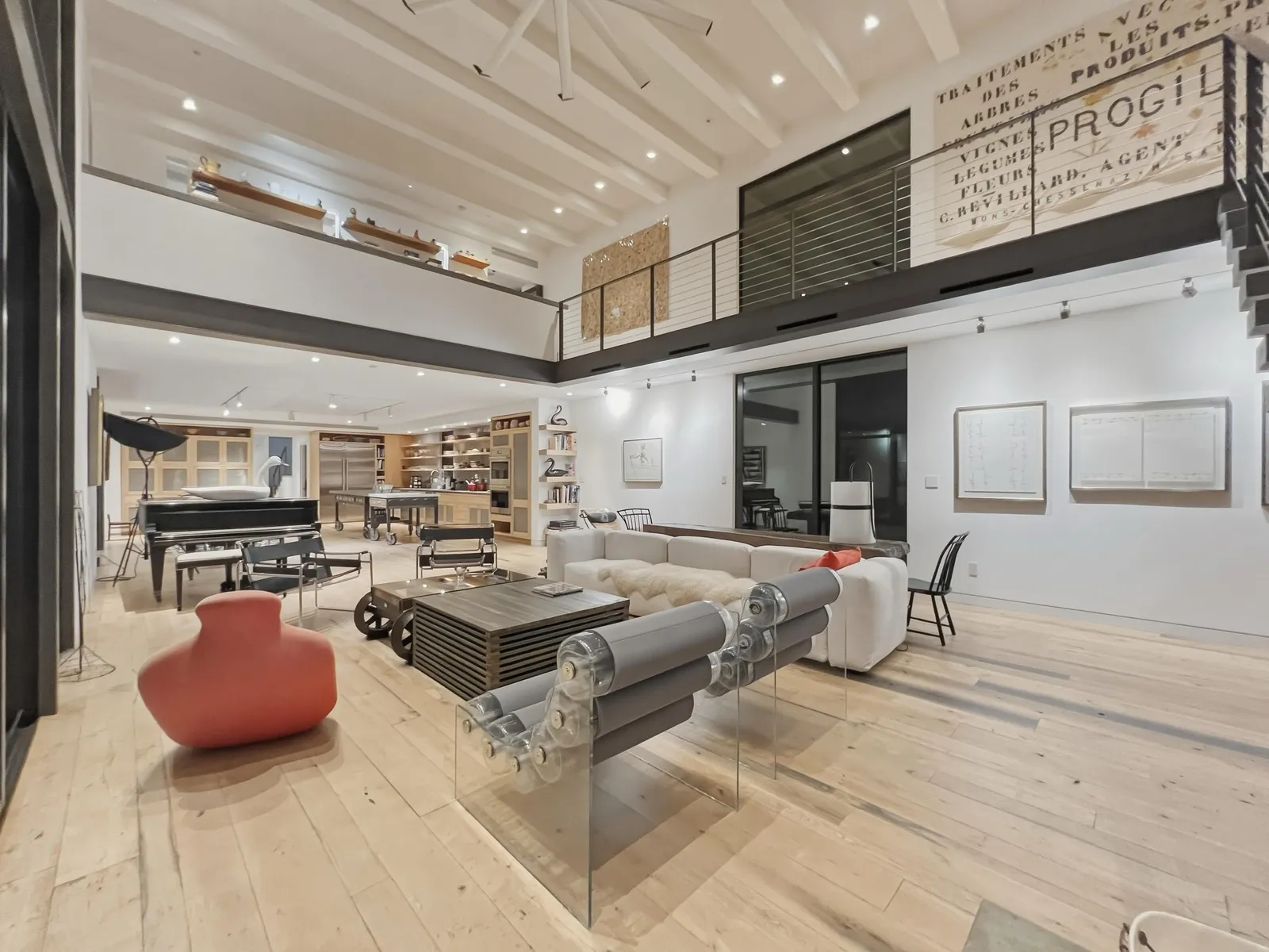 Open living space at dusk